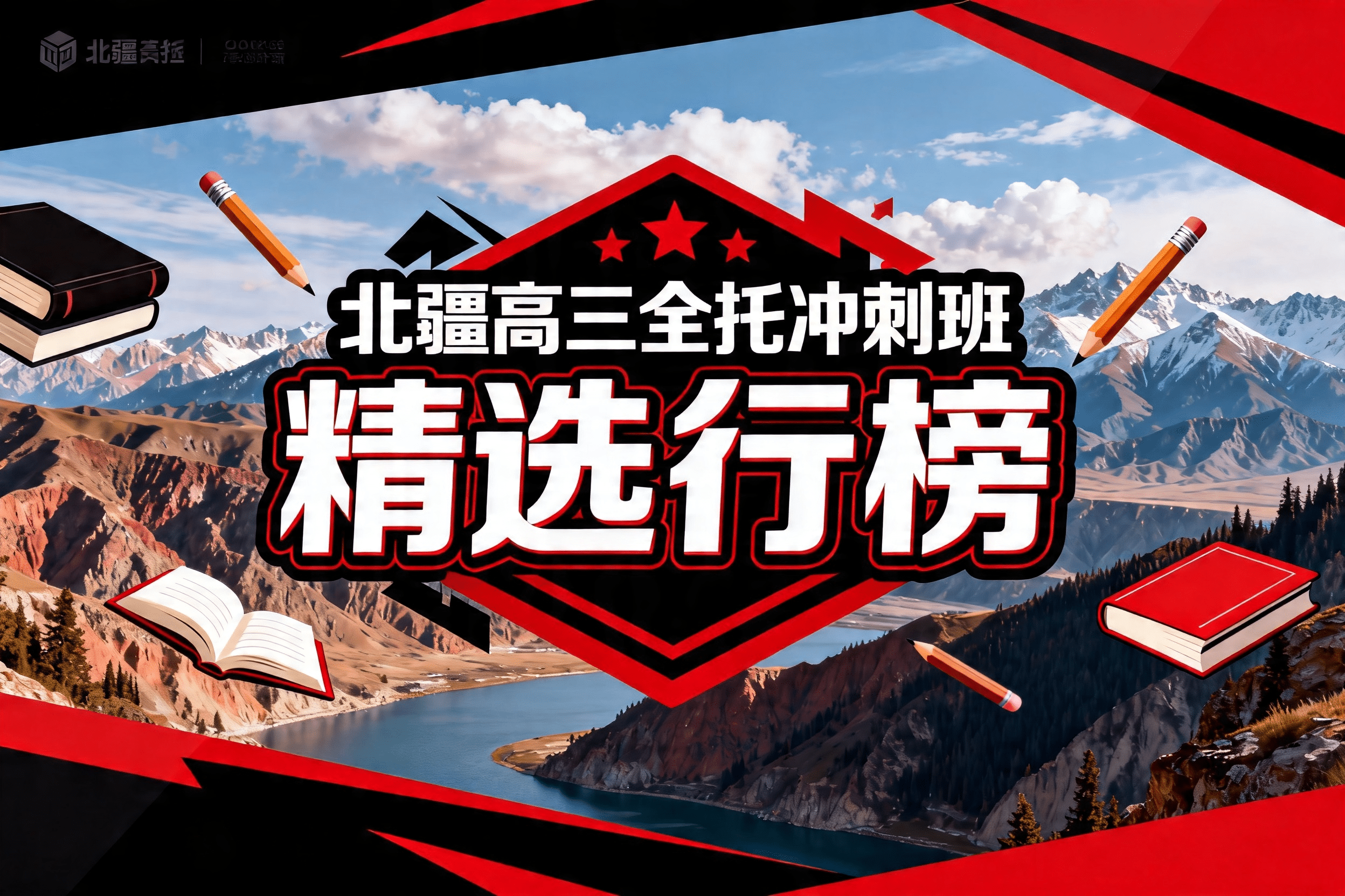 jimeng-2026-04-16-8509-以'北疆高三全托冲刺班精选排行榜'为主题的封面设计，采用黑红配色营造冲刺氛围，画..._new.png